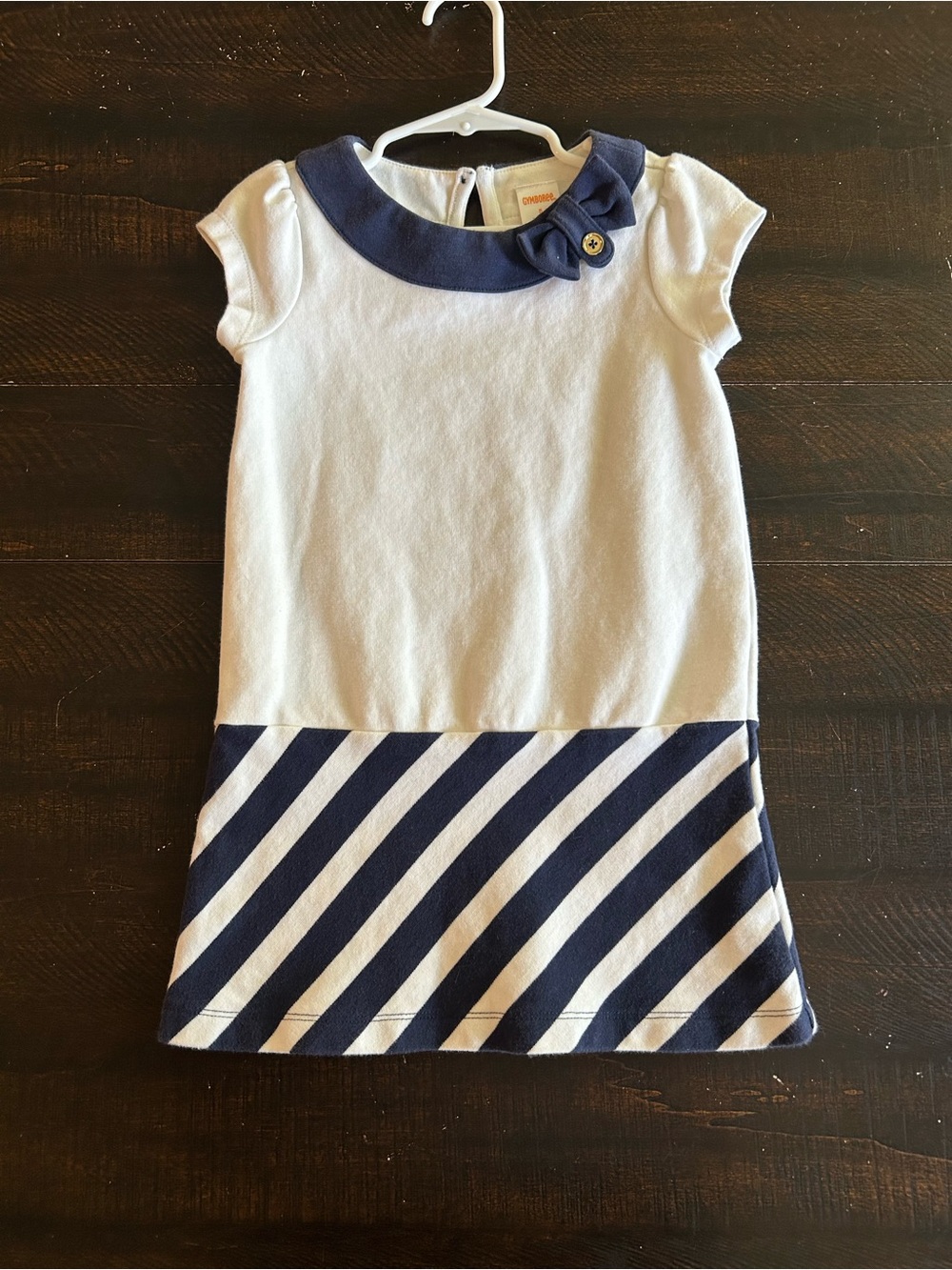 Gymboree Nautical-Inspired White & Navy Striped Girls Dress